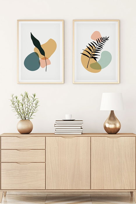 Wallity Huhu124 - Set de 2 Pinturas Decorativas en MDF de 50 x 70 cm